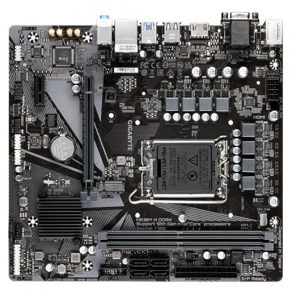 GIGABYTE H610M H DDR4 M2 PCIe NVME HDMI PCIe 16X v4.0 1700p mATX - 2