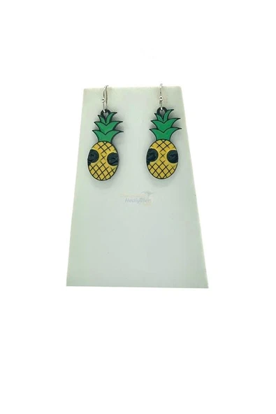 Renkli Metal Ananas Küpe No.2 - 2