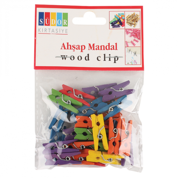 Südor Ahşap Mandal Küçük Renkli BS99 - 2
