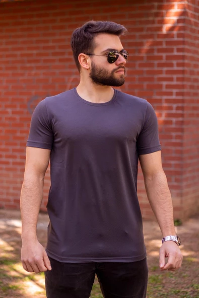 Füme Basic Rahat İnce Petek Kumaş Erkek Spor Tshirt 22ETSHPORT - 4