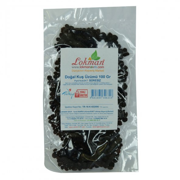 LokmanAVM Kuş Üzümü Doğal 100 Gr Paket - 2