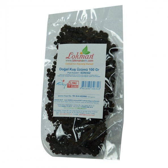 LokmanAVM Kuş Üzümü Doğal 100 Gr Paket - 4