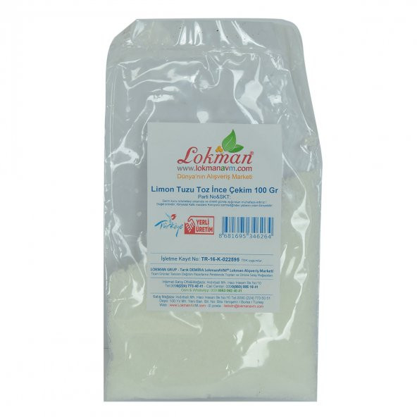 LokmanAVM Limon Tuzu Toz İnce Çekim 100 Gr Paket - 5