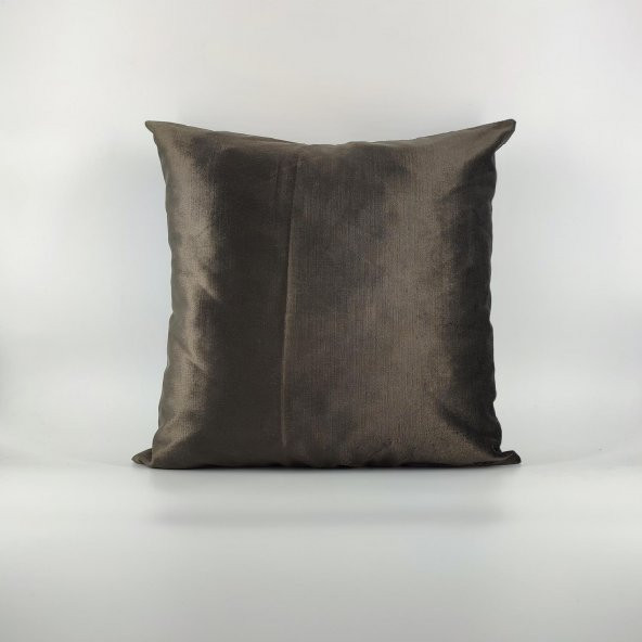 Saten Kahve Kadife Kırlent Kılıfı