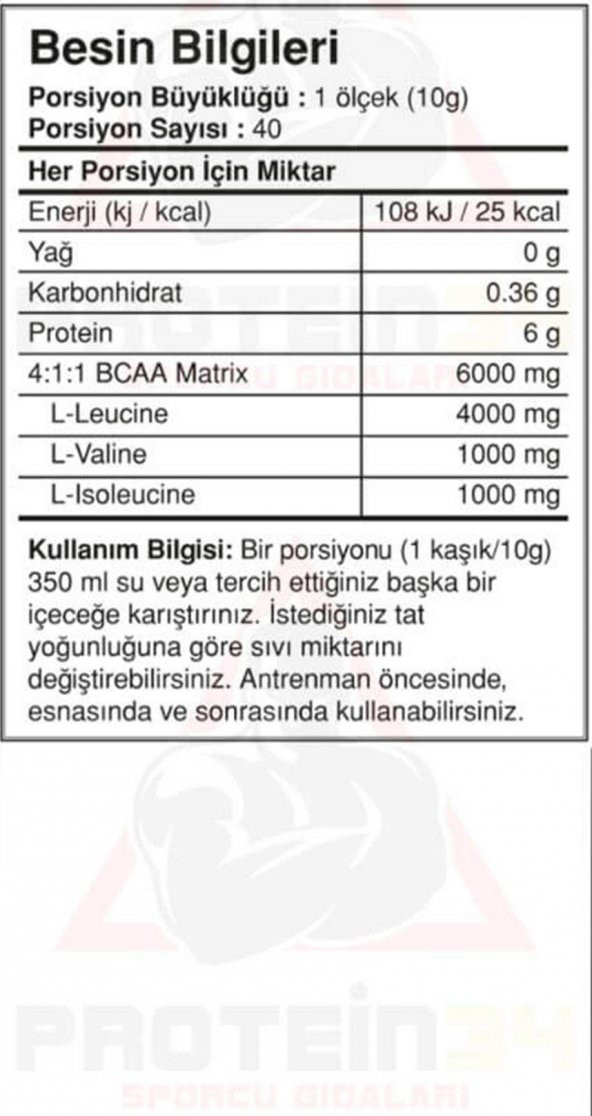 Bigjoy Sports Bcaapro 400g Yeşil Elma Aroma Bcaa 40 Porsiyon - 2