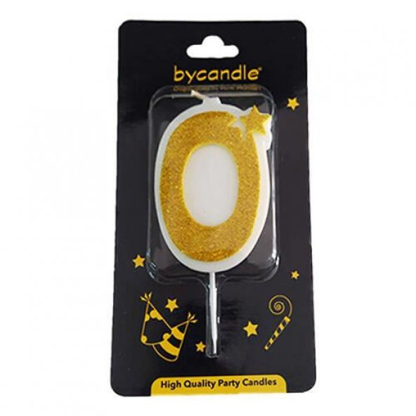 0 Yaş Simli Rakam Mum ALTIN GOLD 0 Yaş Doğum Günü Mumu 0 Yaş Mumu