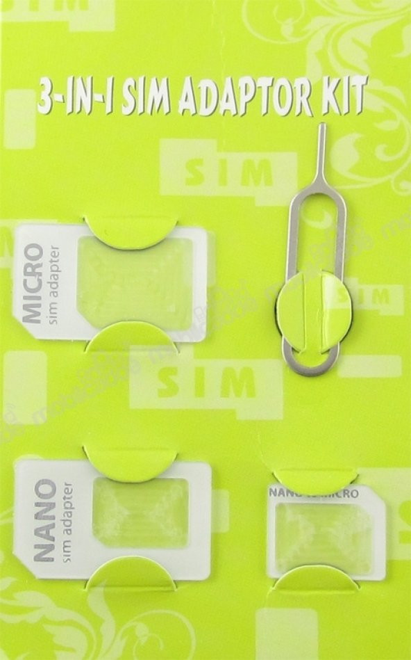Nano Sim Kart Micro Sim Kart Adaptör 4ü Bir Arada Dönüştürücü - 2