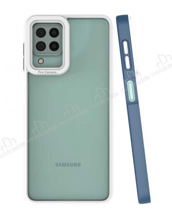 Eiroo Mima Samsung Galaxy A22 4G Lacivert Rubber Kılıf