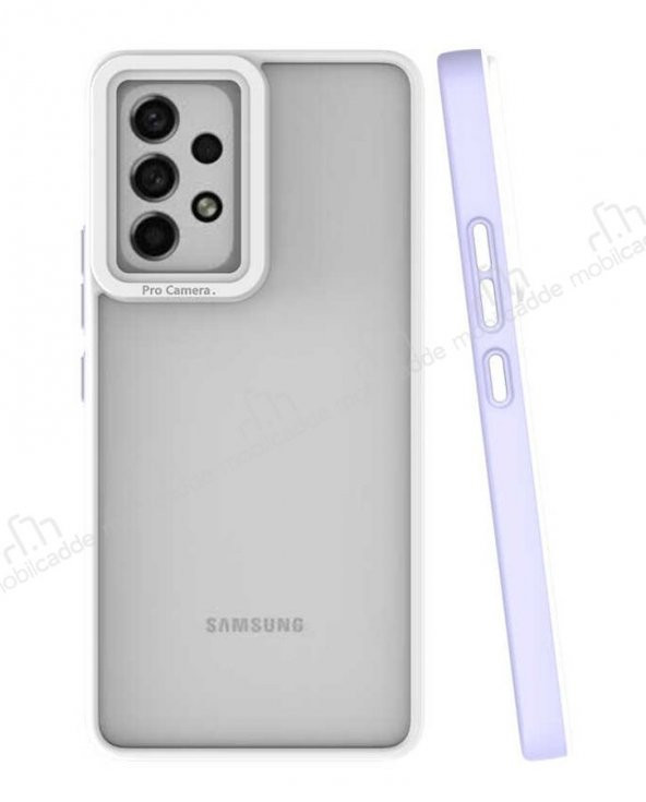 Eiroo Mima Samsung Galaxy A53 5G Korumalı Lila Rubber Kılıf