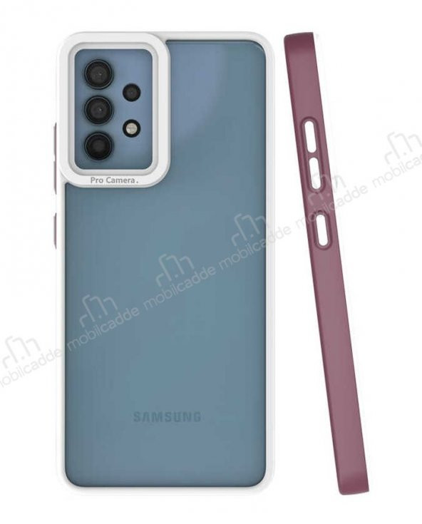 Eiroo Mima Samsung Galaxy A32 4G Korumalı Mürdüm Rubber Kılıf