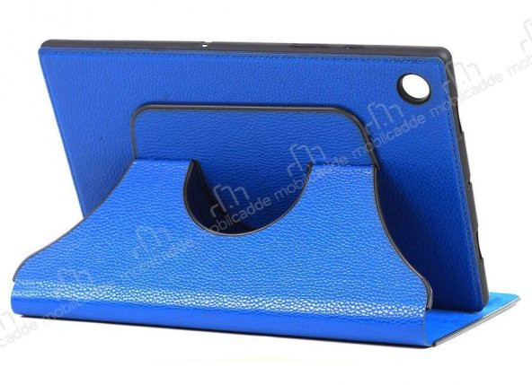 Eiroo Fest Galaxy Tab A8 10.5 2021 X200 Standlı Mavi Deri Kılıf