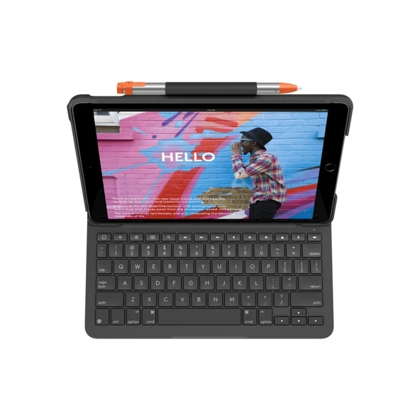 Logitech Slim Folio 10.2" iPad 7. 8. 9. Nesil İçin Klavyeli Kılıf (TÜRKÇE) - Resim 3