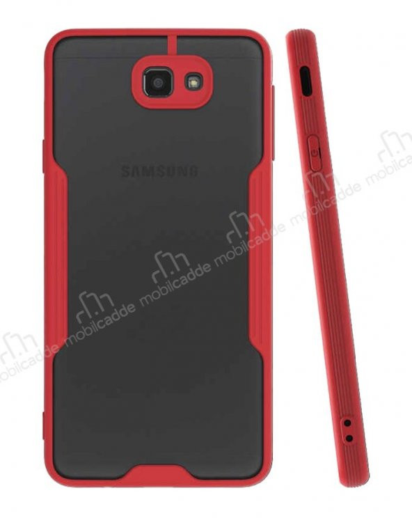 Eiroo Painted Samsung Galaxy J7 Prime Kırmızı Silikon Kılıf
