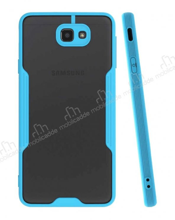 Eiroo Painted Samsung Galaxy J7 Prime Mavi Silikon Kılıf