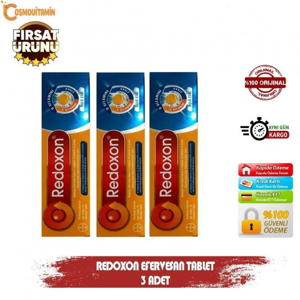 Redoxon 3Lü Etkili 15 Efervesan Tablet 3 Adet ürün görseli