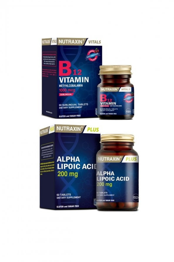 Alpha Lipoic Acid 200 Mg 60 Tablet + Vitamin B12 1000 Mg 60 Tablet