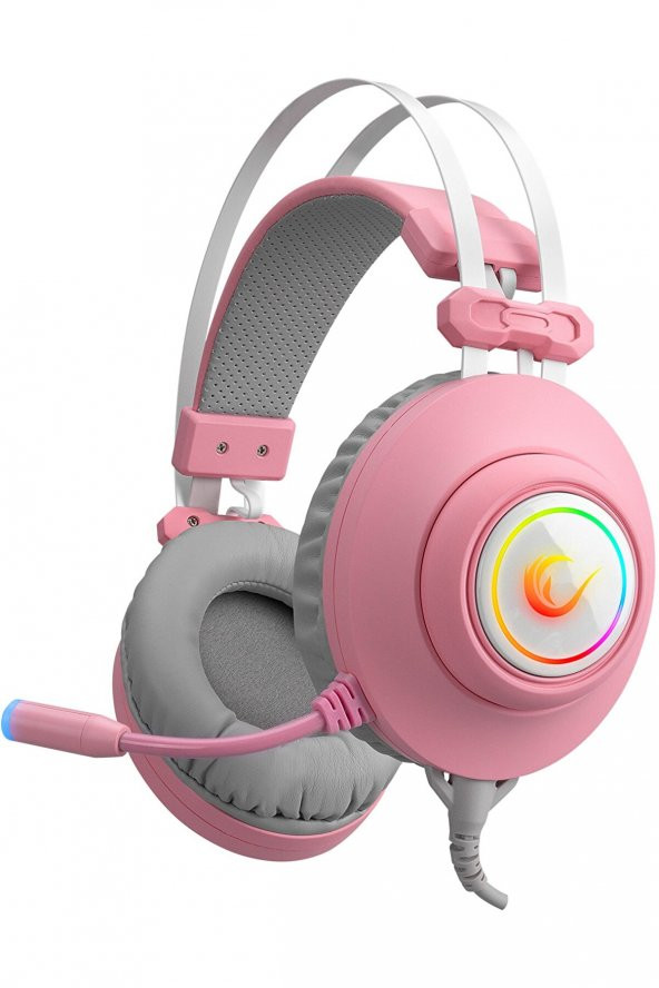 Rampage Pulsar Pembe 7.1 Surround Titreşim Rgb Işık Efektli Gaming Oyuncu Mikrofonlu Kulaklık