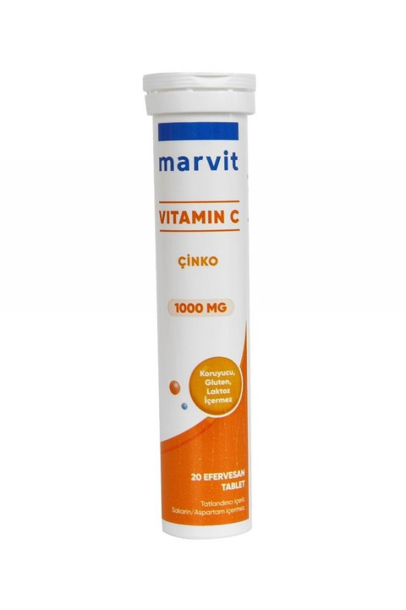 Marvit Vitamin C, Çinko İçeren 20li Efervesan Tablet