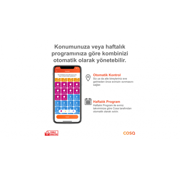 Cosa P4TR-21 Kombi Kontrolü Akıllı Kablosuz Oda Termostatı - 4