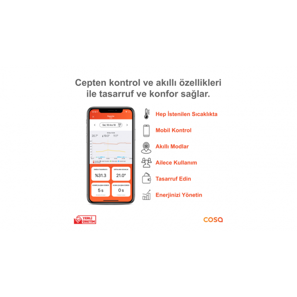 Cosa P4TR-21 Kombi Kontrolü Akıllı Kablosuz Oda Termostatı - 5