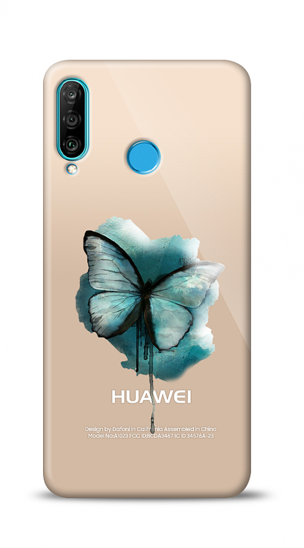 Huawei P30 Lite Kelebek Kabartmalı Parlak Kılıf