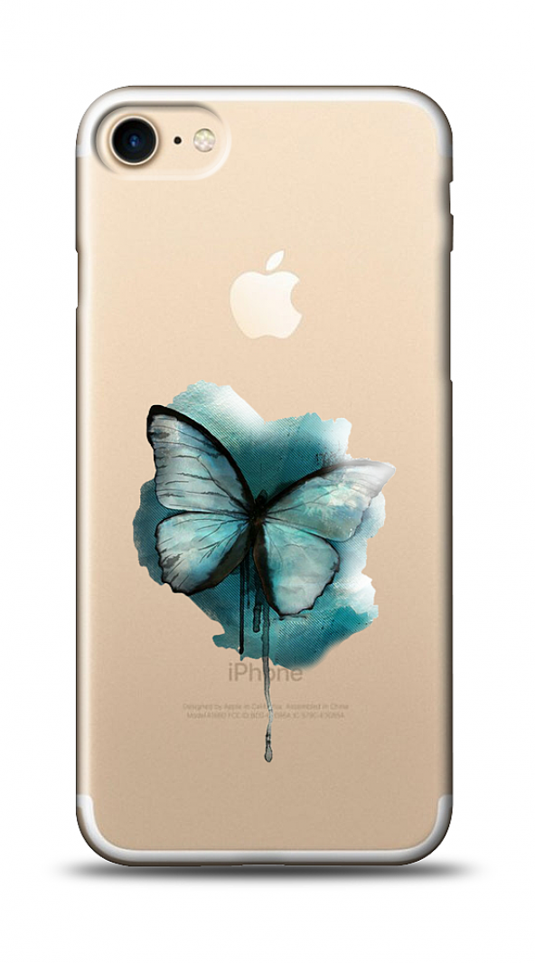 iPhone 8 Kelebek Kabartmalı Parlak Kılıf