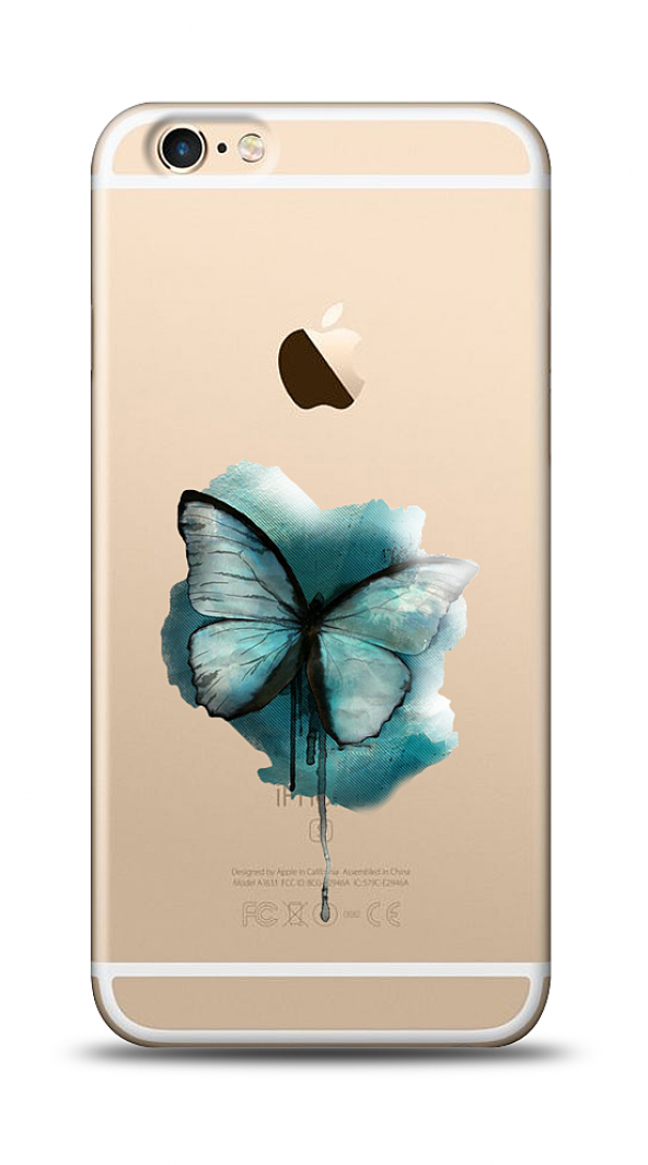 iPhone 6 / 6S Kelebek Kabartmalı Parlak Kılıf