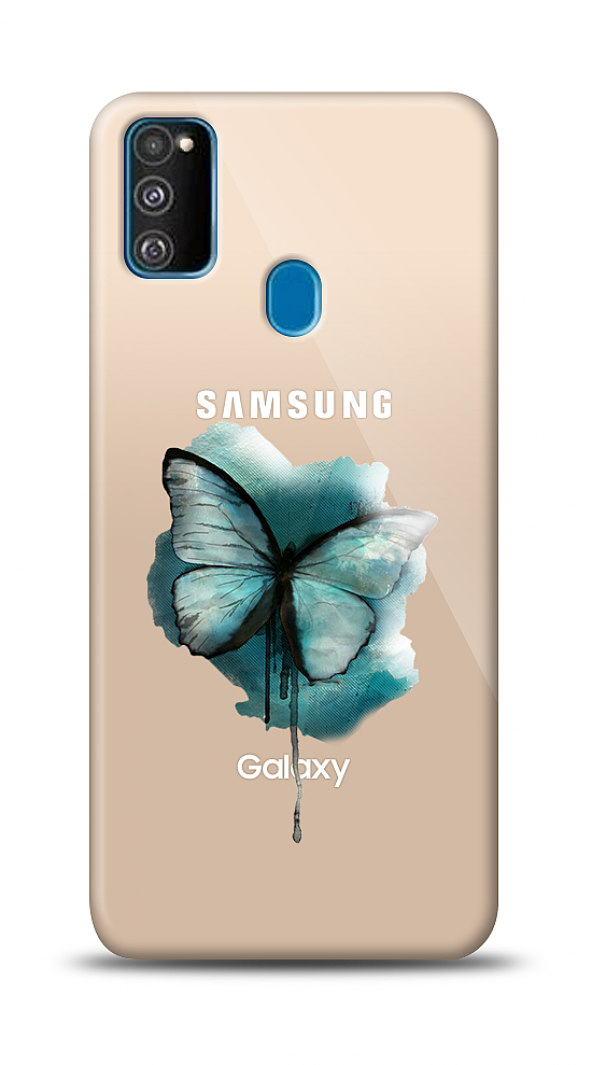 Samsung Galaxy M30S Kelebek Kabartmalı Parlak Kılıf