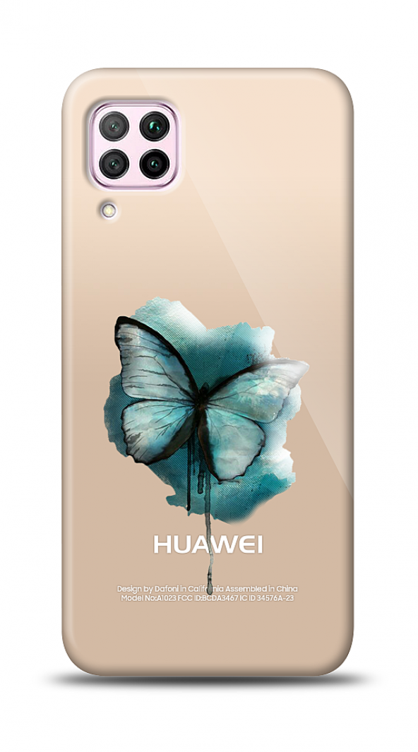 Huawei P40 Lite Kelebek Kabartmalı Parlak Kılıf