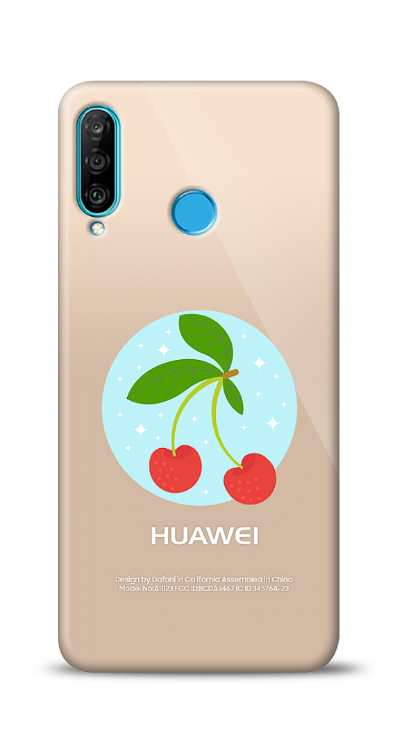 Huawei P30 Lite Kiraz Kabartmalı Parlak Kılıf