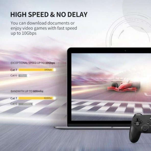 PrimeX PX-CAT71M Siyah Cat7 Ethernet Kablo 1 Metre Gigabit - 4