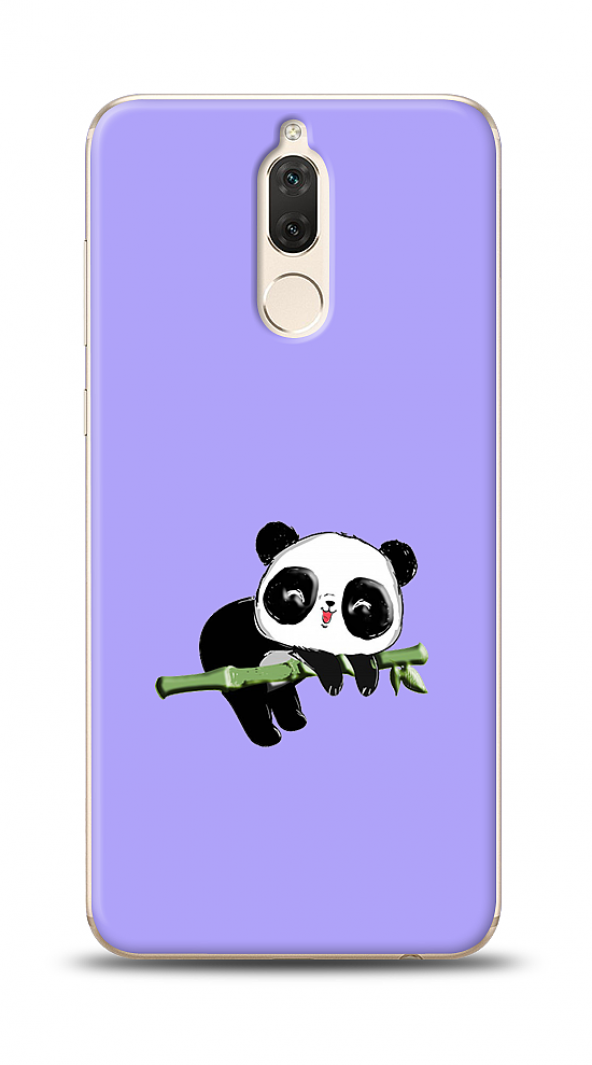 Huawei Mate 10 Lite Panda Kabartmalı Parlak Mor Kılıf