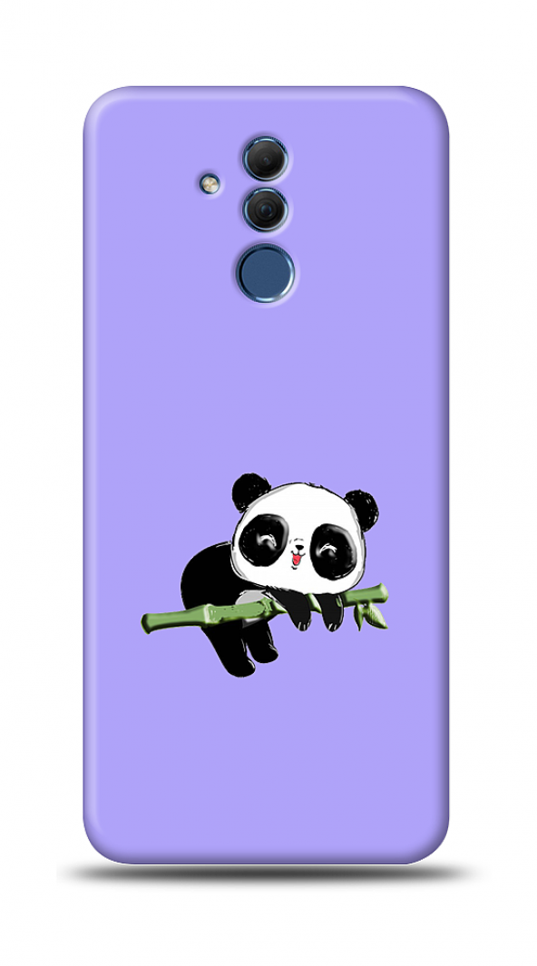 Huawei Mate 20 Lite Panda Kabartmalı Parlak Mor Kılıf