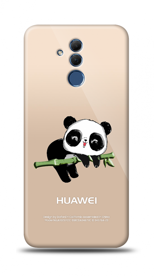 Huawei Mate 20 Lite Panda Kabartmalı Parlak Kılıf