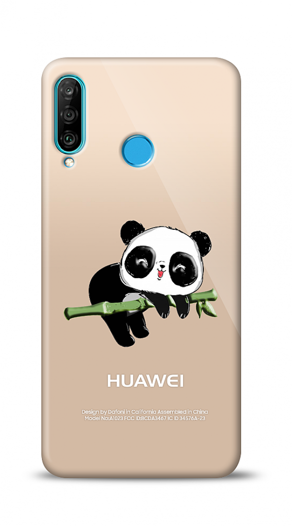 Huawei P30 Lite Panda Kabartmalı Parlak Kılıf