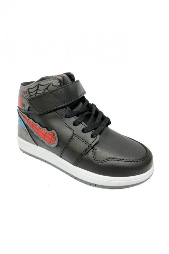 Callion 4067 Deri Sneakers Erkek Çocuk Spor Ayakkabı 31-35 Siyah Füme