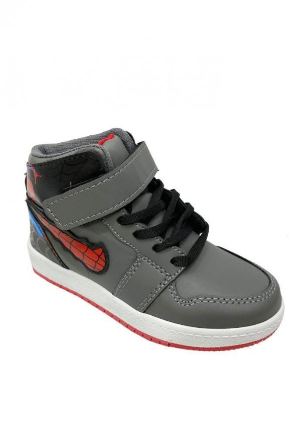 Callion 4067 Deri Sneakers Erkek Çocuk Spor Ayakkabı 31-35 Füme Siyah