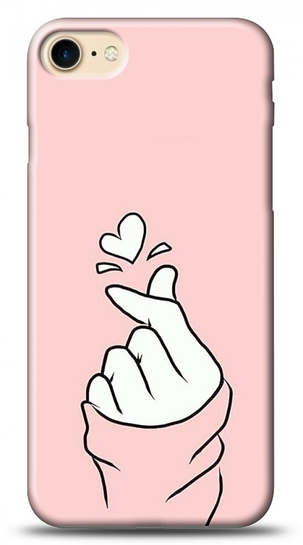 iPhone 8 Pink Finger Heart Kılıf