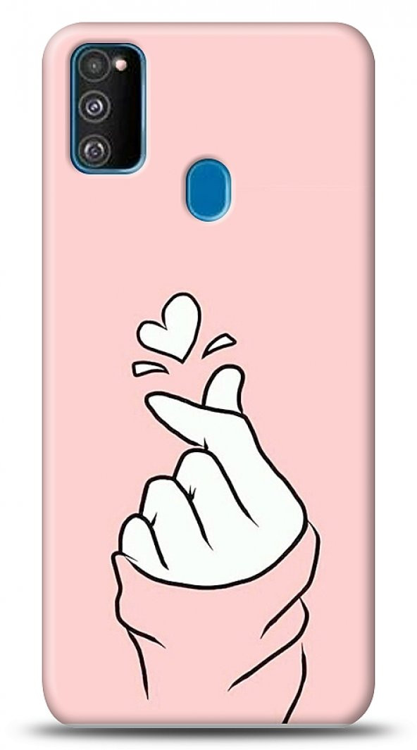 Samsung Galaxy M30S Pink Finger Heart Kılıf