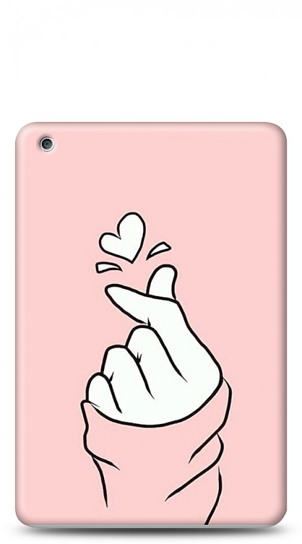 iPad 9.7 6. Nesil 2018 Pink Finger Heart Kılıf