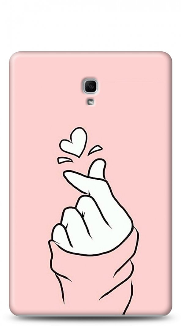 Samsung Galaxy Tab A 10.5 T590 Pink Finger Heart Kılıf