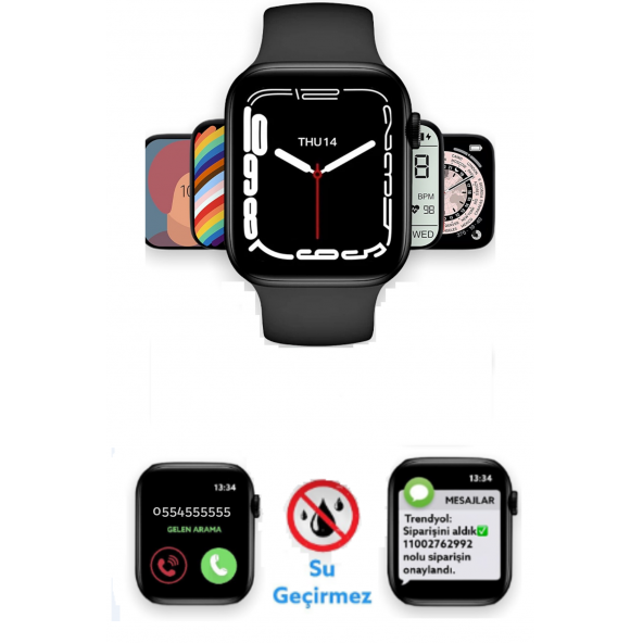 Watch 7 Smartwatch Pro Nabız Tansiyon Ölçer Tüm Telefonlara Uyumlu Son Sürüm Akıllı Saat