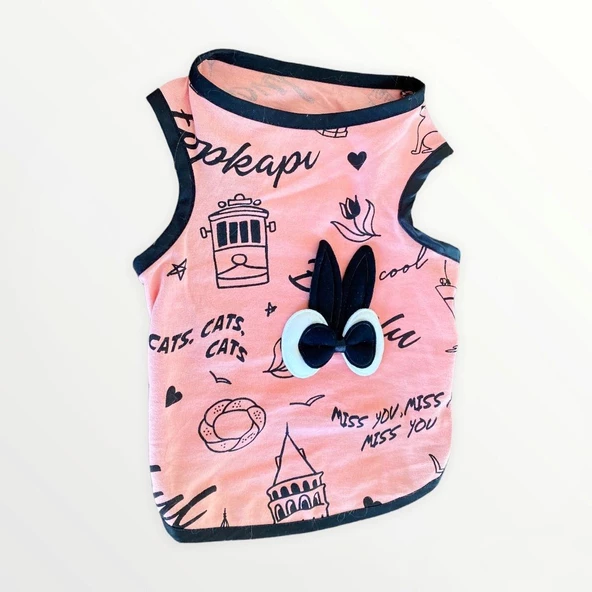Pink İstanbul Atlet Kedi Kıyafeti Kedi Elbisesi ürün görseli 1