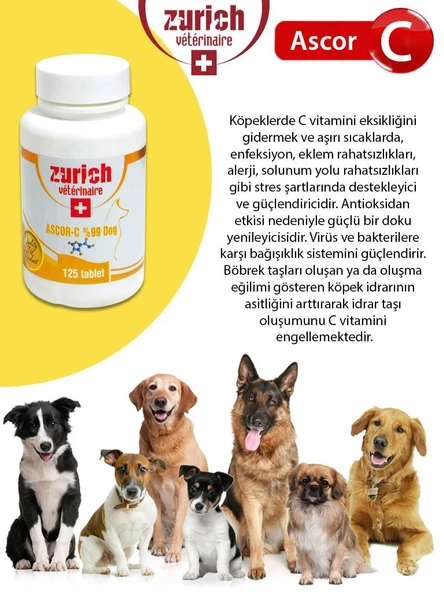 ZÜRİCH DOG ASCOR-C %99 125 TABS - 2