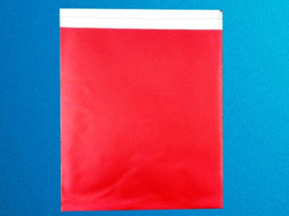 Lüx Metalize Hediye Poşeti Bantlı KIRMIZI 30x45 cm 50 adet