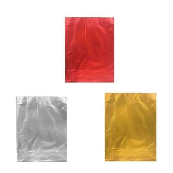 Lüx Metalize Hediye Poşeti Bantlı KIRMIZI 20x35 cm 50 adet - 2