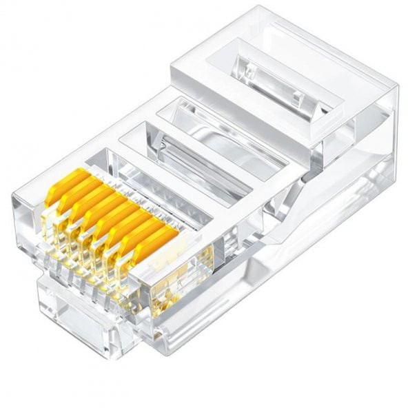 PrimeX PX-CAT460 Cat6 Jak, RJ45 Konnektör, Cat6 Plug 100 lü Paket