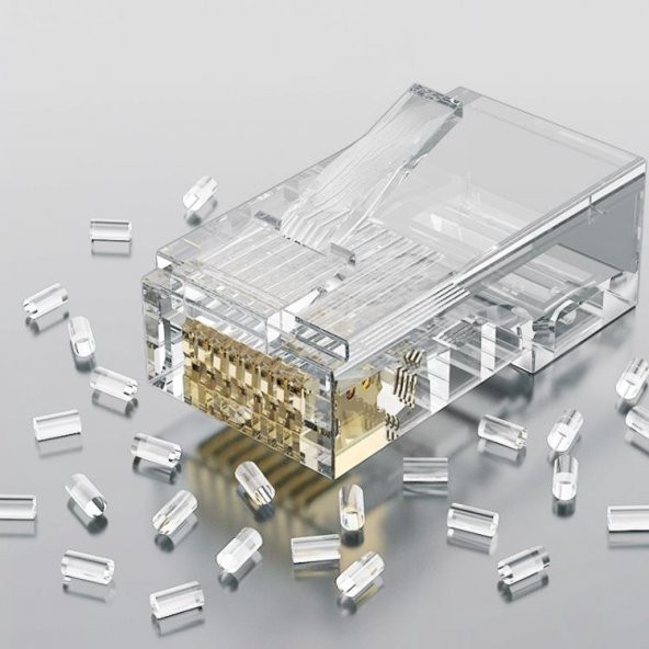 PrimeX PX-CAT460 Cat6 Jak, RJ45 Konnektör, Cat6 Plug 100 lü Paket - 6