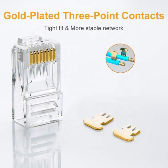 PrimeX PX-CAT460 Cat6 Jak, RJ45 Konnektör, Cat6 Plug 100 lü Paket - 9