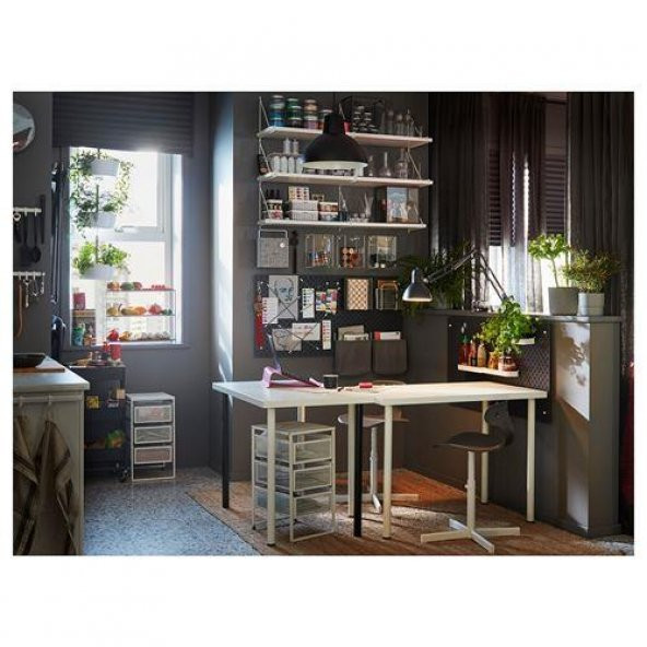 3 Katlı Evrak Rafı-Makyaj Düzenleme Çekmecesi IKEA 30x56 cm Metal 3 Katlı Raf Beyaz - 4